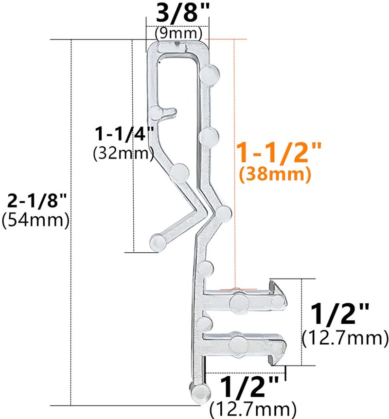 Cutelec 10 pcs 2-1/8 inch Hidden Channel Valance Clips for Horizontal Wood Blinds Mini Blinds Retainer Holder for The Valance with a Groove in The Back - Image 2